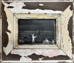 Reclaimed wood frame for picture size A6 Rectangle 1104